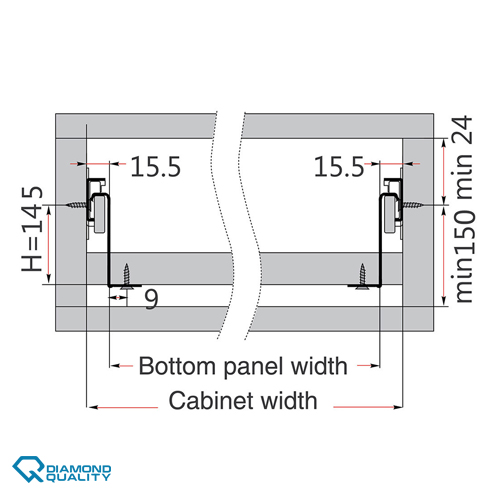 Single wall Drawer System Metalbox F12E-395