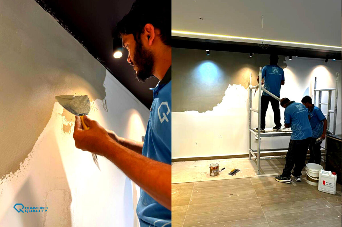 Minimalist glossy white office desk UAE