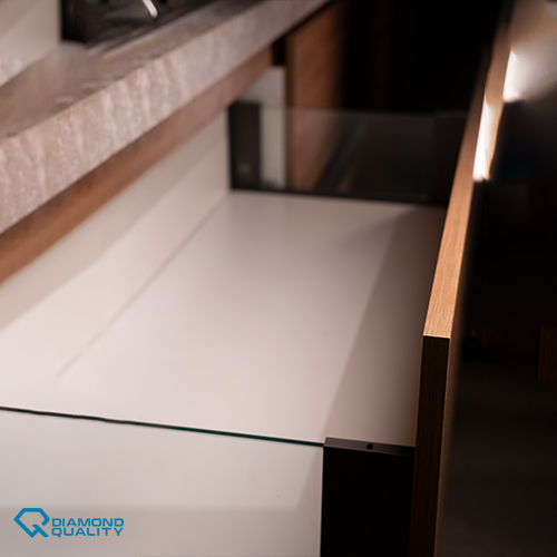 glass-sided kitchen drawer