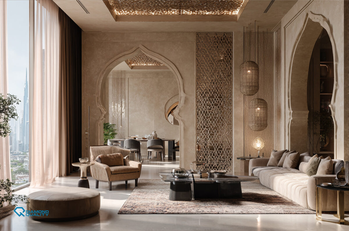 Residential interior design in Dubai with cultural influences
