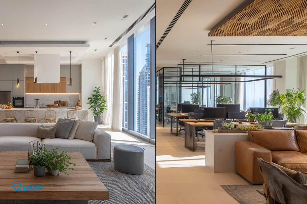 Residential Interior Design in Dubai – modern kitchen and living room