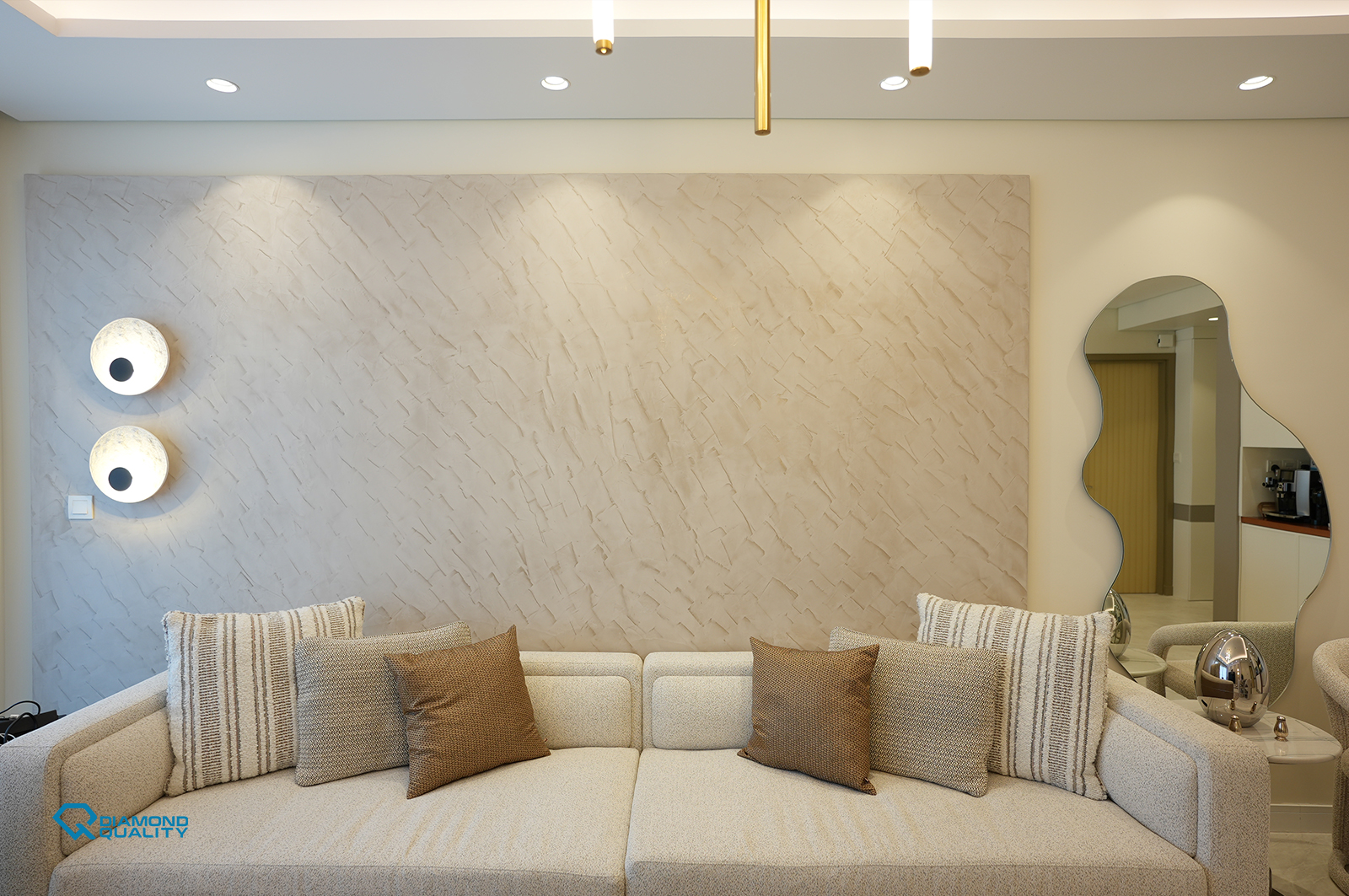 boho apartment renovation in Dubai wall panel details