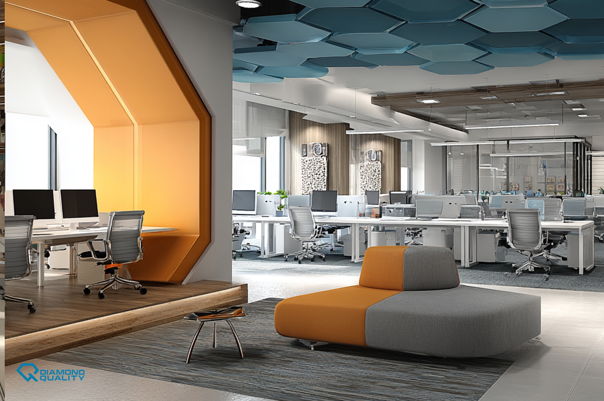 Modern Office Interior Design in Dubai – open plan workspace