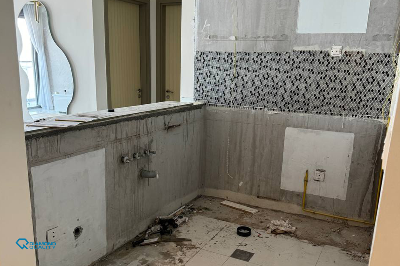 boho apartment renovation in Dubai before renovation view