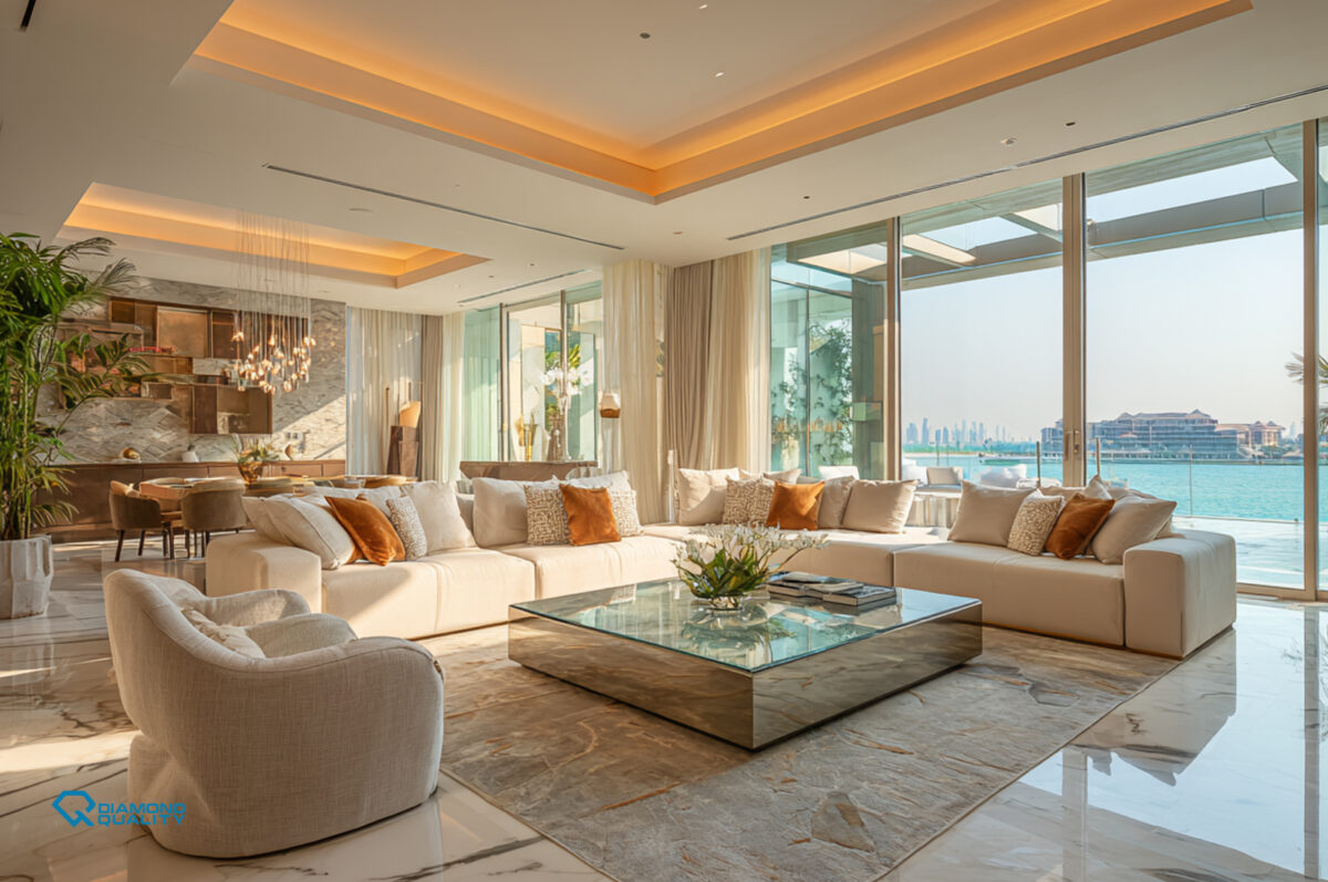 Luxury villa living room Palm Jumeirah Dubai