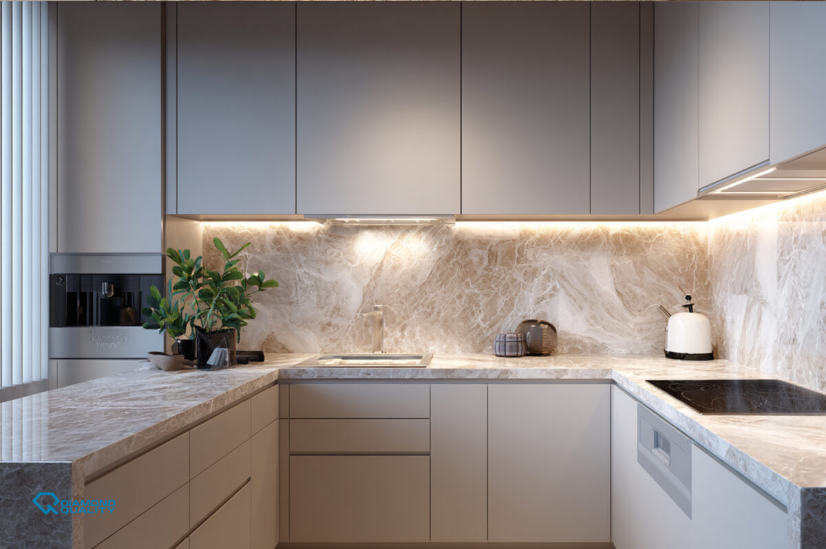 Small apartment kitchen interior Dubai