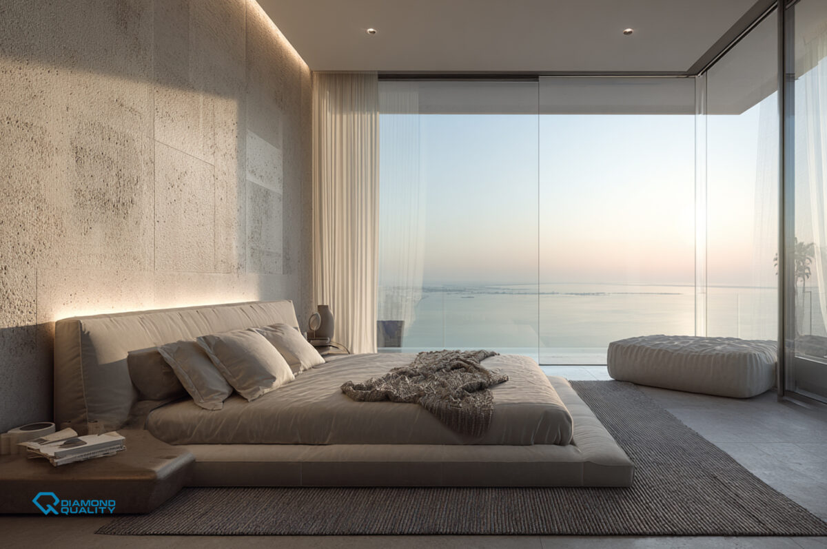 Villa bedroom interior design Palm Jumeirah