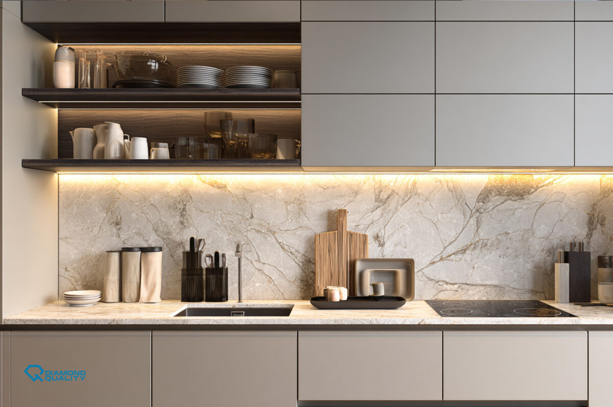 Small apartment kitchen interior Dubai