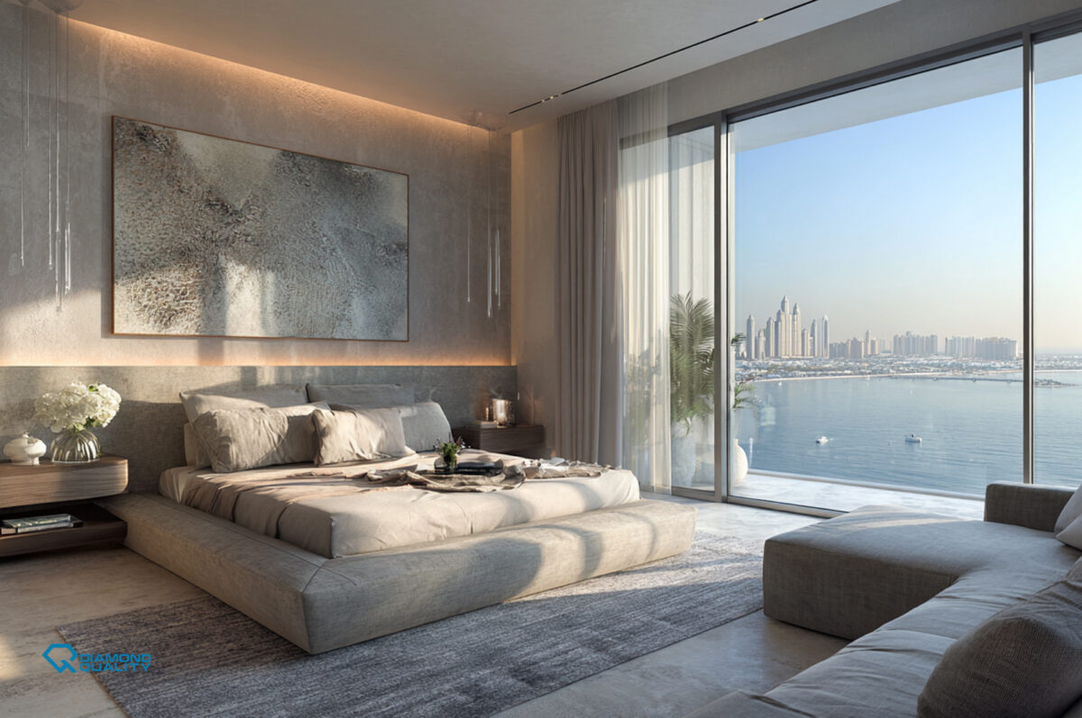 Villa bedroom interior design Palm Jumeirah