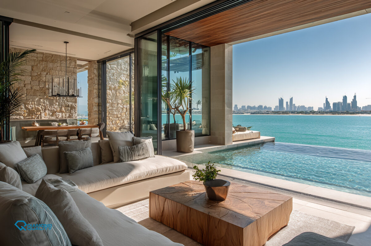 Waterfront villa interior design Palm Jumeirah