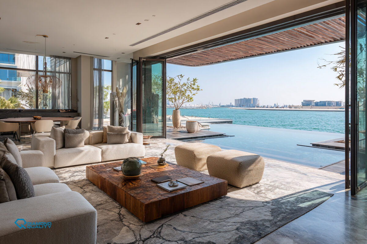 Waterfront villa interior design Palm Jumeirah