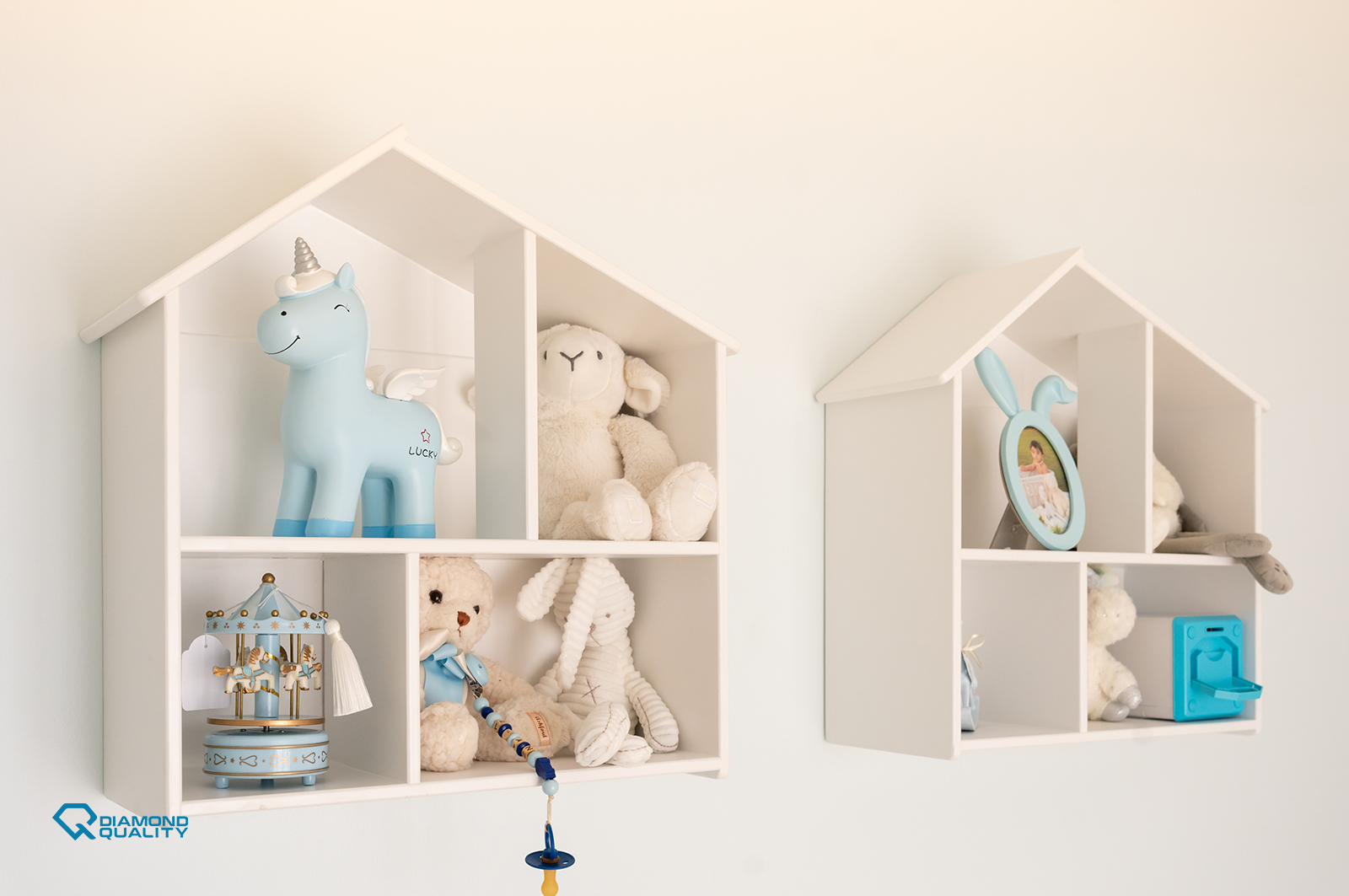 Elegant bedroom corner with soft lighting, neutral tones, and luxury fabric details in Dubai villa