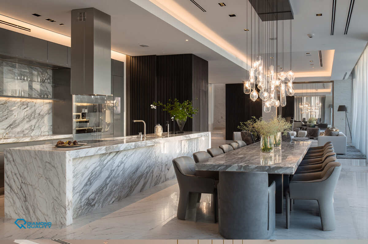 Villa kitchen interior Palm Jumeirah Dubai